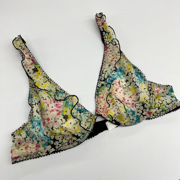 NWOT | Princesse Tam Tam Underwire Plunge Bra | Chiffon Floral Print | 32A? - Picture 1 of 5